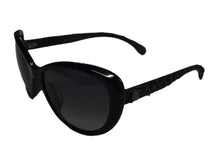 画像をギャラリービューアに読み込む, CHANEL シャネル ツイード サングラス ブラック プラスチック アイウェア ココマーク 小物 56☐17 5241 シルバー金具 美品 中古 4b003395