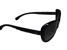 画像をギャラリービューアに読み込む, CHANEL シャネル ツイード サングラス ブラック プラスチック アイウェア ココマーク 小物 56☐17 5241 シルバー金具 美品 中古 4b003395