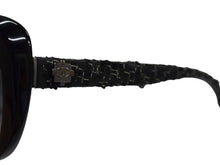 画像をギャラリービューアに読み込む, CHANEL シャネル ツイード サングラス ブラック プラスチック アイウェア ココマーク 小物 56☐17 5241 シルバー金具 美品 中古 4b003395