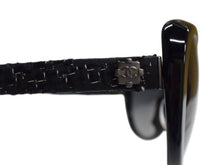 画像をギャラリービューアに読み込む, CHANEL シャネル ツイード サングラス ブラック プラスチック アイウェア ココマーク 小物 56☐17 5241 シルバー金具 美品 中古 4b003395