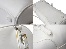 画像をギャラリービューアに読み込む, PRADA プラダ ハンドバッグ トライアングル ロゴ バッグ ホワイト サフィアーノレザー シルバー金具 美品 中古 4b003396