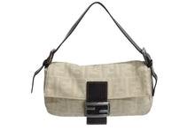 画像をギャラリービューアに読み込む, FENDI フェンディ マンマバケット ワンショルダーバッグ 33492 26424 003 キャンバス レザー アイボリー ブラウン 美品 中古 4b003397