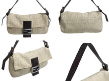 画像をギャラリービューアに読み込む, FENDI フェンディ マンマバケット ワンショルダーバッグ 33492 26424 003 キャンバス レザー アイボリー ブラウン 美品 中古 4b003397