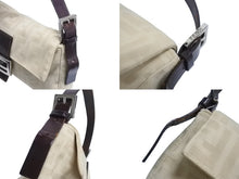 画像をギャラリービューアに読み込む, FENDI フェンディ マンマバケット ワンショルダーバッグ 33492 26424 003 キャンバス レザー アイボリー ブラウン 美品 中古 4b003397