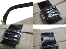 画像をギャラリービューアに読み込む, FENDI フェンディ マンマバケット ワンショルダーバッグ 33492 26424 003 キャンバス レザー アイボリー ブラウン 美品 中古 4b003397