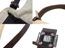 画像をギャラリービューアに読み込む, FENDI フェンディ マンマバケット ワンショルダーバッグ 33492 26424 003 キャンバス レザー アイボリー ブラウン 美品 中古 4b003397