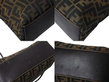 画像をギャラリービューアに読み込む, FENDI フェンディ ズッカ柄 2WAY ハンドバッグ ブラウン キャンバス レザー 14967 ロゴ ショルダー ゴールド金具 鞄 美品 中古 4b003400