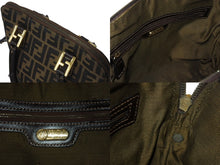 画像をギャラリービューアに読み込む, FENDI フェンディ ズッカ柄 2WAY ハンドバッグ ブラウン キャンバス レザー 14967 ロゴ ショルダー ゴールド金具 鞄 美品 中古 4b003400