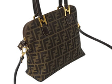 画像をギャラリービューアに読み込む, FENDI フェンディ ズッカ柄 2WAY ハンドバッグ ブラウン キャンバス レザー 14967 ロゴ ショルダー ゴールド金具 鞄 美品 中古 4b003400