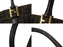 画像をギャラリービューアに読み込む, FENDI フェンディ ズッカ柄 2WAY ハンドバッグ ブラウン キャンバス レザー 14967 ロゴ ショルダー ゴールド金具 鞄 美品 中古 4b003400