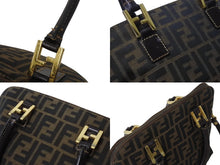 画像をギャラリービューアに読み込む, FENDI フェンディ ズッカ柄 2WAY ハンドバッグ ブラウン キャンバス レザー 14967 ロゴ ショルダー ゴールド金具 鞄 美品 中古 4b003400