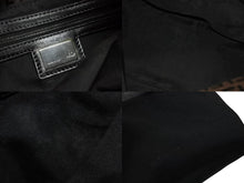 画像をギャラリービューアに読み込む, FENDI フェンディ マンマバケット ワンショルダーバッグ ズッカ柄 キャンバス レザー ブラウン ブラックメタル金具 美品 中古 4b003401