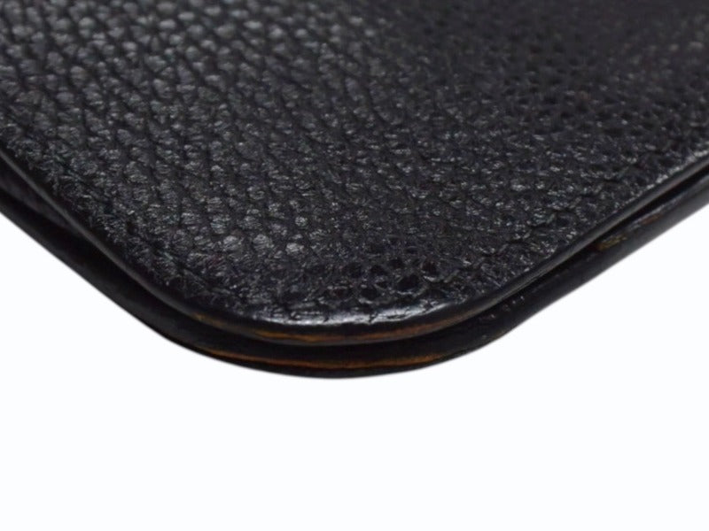 HERMES エルメス ドゴンGM 2つ折り長財布 ロングウォレット ◻︎K刻印 ドゴンデュオトゴ トリヨンクレマンス ブラック 良品 中古 4b003402