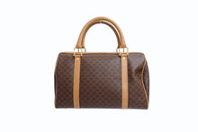 画像をギャラリービューアに読み込む, CELINE セリーヌ マカダム柄 ハンドバッグ ベージュ ブラウン PVC レザー ミニボストン ロゴ 鞄 ゴールド金具 美品 中古 4b003405