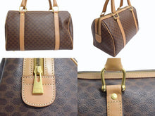 画像をギャラリービューアに読み込む, CELINE セリーヌ マカダム柄 ハンドバッグ ベージュ ブラウン PVC レザー ミニボストン ロゴ 鞄 ゴールド金具 美品 中古 4b003405