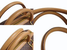 画像をギャラリービューアに読み込む, CELINE セリーヌ マカダム柄 ハンドバッグ ベージュ ブラウン PVC レザー ミニボストン ロゴ 鞄 ゴールド金具 美品 中古 4b003405