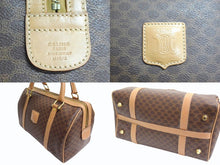 画像をギャラリービューアに読み込む, CELINE セリーヌ マカダム柄 ハンドバッグ ベージュ ブラウン PVC レザー ミニボストン ロゴ 鞄 ゴールド金具 美品 中古 4b003405