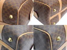 画像をギャラリービューアに読み込む, CELINE セリーヌ マカダム柄 ハンドバッグ ベージュ ブラウン PVC レザー ミニボストン ロゴ 鞄 ゴールド金具 美品 中古 4b003405