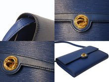 画像をギャラリービューアに読み込む, LOUIS VUITTON ルイヴィトン アルシュ ショルダーバッグ クラッチバッグ M52575 エピレザー ブルー ゴールド金具 良品 中古 4b003411