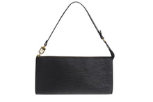画像をギャラリービューアに読み込む, 極美品 LOUIS VUITTON ルイヴィトン ポシェット アクセソワール アクセサリーポーチ エピ M52942 ブラック ゴールド金具 中古 4b003412