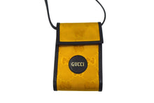 画像をギャラリービューアに読み込む, GUCCI グッチ ショルダーバッグ GUCCI OF THE GRID グッチオフザグリッド ジャンボGG GGロゴレザー ナイロン イエロー 美品 中古 4b003415