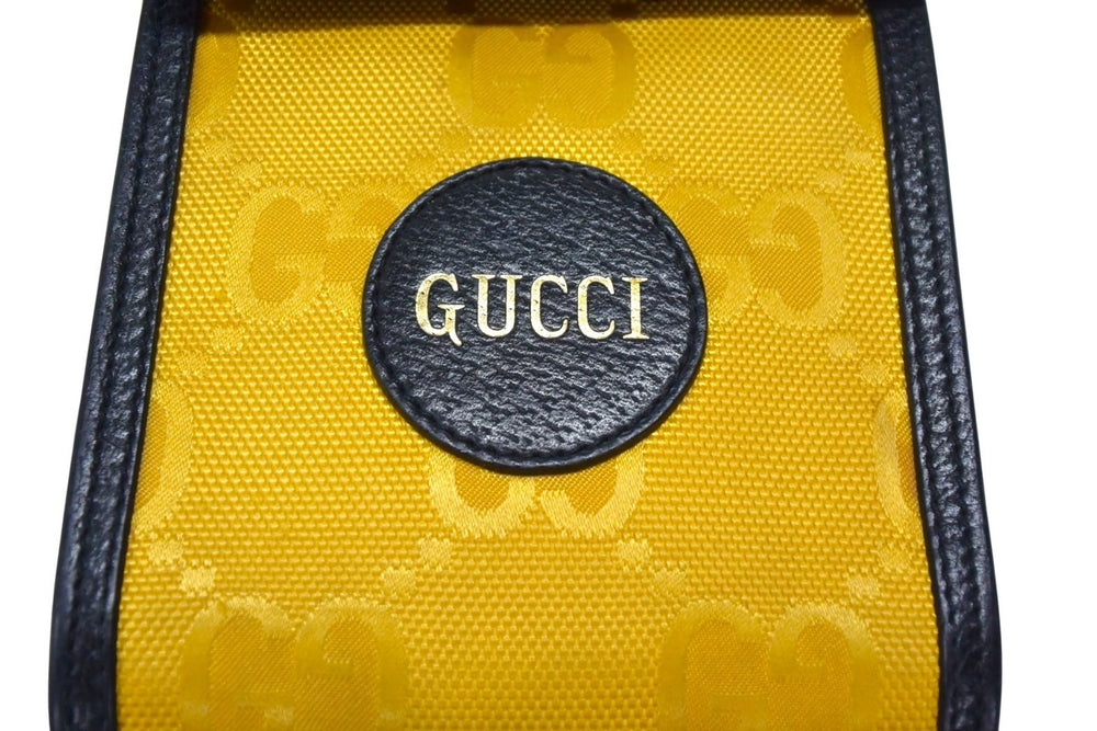 GUCCI グッチ ショルダーバッグ GUCCI OF THE GRID グッチオフザグリッド ジャンボGG GGロゴレザー ナイロン イエロー 美品 中古 4b003415