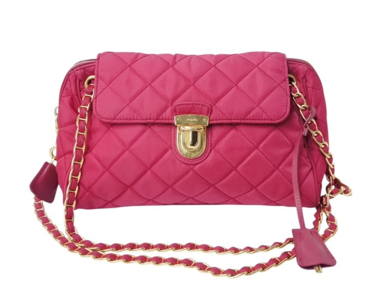 プラダ テスートナイロン キルティング ゴールドチェーン ショルダー B2487 PRADA プラダ テスート ナイロン キルティング チェーン ショルダー