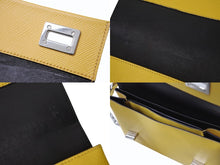 画像をギャラリービューアに読み込む, PRADA プラダ チェーンショルダーバッグ サフィアーノレザー ターンロック イエロー ロゴ金具 シルバー金具 美品 中古 4b003420