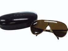 画像をギャラリービューアに読み込む, GUCCI グッチ GG柄 サングラス ブラウン アイウェア 小物 GG1650 ゴールド金具 ティアドロップ ロゴ 美品 中古 4b003423