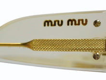 Load image into Gallery viewer, MIUMIU ミュウミュウ サングラス アイウェア SMU10IA サイズ55◻︎18 135 クリアイエロー ゴールド 美品 中古 4b003427