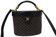 画像をギャラリービューアに読み込む, CELINE セリーヌ ハンドバッグ ミニバッグ ショルダーバッグ バニティ マカダム柄 レザー ブラック ブラウン 美品 中古 4b003432