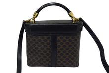 画像をギャラリービューアに読み込む, CELINE セリーヌ ハンドバッグ ミニバッグ ショルダーバッグ バニティ マカダム柄 レザー ブラック ブラウン 美品 中古 4b003432