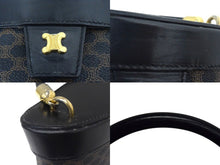 画像をギャラリービューアに読み込む, CELINE セリーヌ ハンドバッグ ミニバッグ ショルダーバッグ バニティ マカダム柄 レザー ブラック ブラウン 美品 中古 4b003432