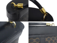 画像をギャラリービューアに読み込む, CELINE セリーヌ ハンドバッグ ミニバッグ ショルダーバッグ バニティ マカダム柄 レザー ブラック ブラウン 美品 中古 4b003432