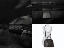 画像をギャラリービューアに読み込む, 極美品 CELINE セリーヌ ハンドバッグ ショルダーバッグ 2way マカダム柄 フィービー期 DM99/1 PVC レザーブラック ブラウン ゴールド金具 中古 4b003434