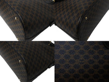 画像をギャラリービューアに読み込む, 極美品 CELINE セリーヌ ハンドバッグ ショルダーバッグ 2way マカダム柄 フィービー期 DM99/1 PVC レザーブラック ブラウン ゴールド金具 中古 4b003434