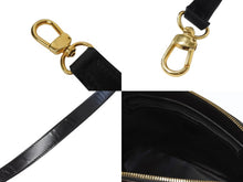 画像をギャラリービューアに読み込む, 極美品 CELINE セリーヌ ハンドバッグ ショルダーバッグ 2way マカダム柄 フィービー期 DM99/1 PVC レザーブラック ブラウン ゴールド金具 中古 4b003434