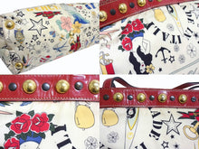 画像をギャラリービューアに読み込む, GUCCI グッチ ショルダーバッグ トートバッグ ビーチショッパー 207292 ナイロン アイボリー レッド マルチカラー 美品 中古 4b003449