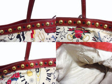 画像をギャラリービューアに読み込む, GUCCI グッチ ショルダーバッグ トートバッグ ビーチショッパー 207292 ナイロン アイボリー レッド マルチカラー 美品 中古 4b003449