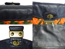 Load image into Gallery viewer, MIUMIU ミュウミュウ ワンショルダーバッグ ハンドバッグ 2way レザー ウール ブラック マルチカラー ゴールド金具 美品 中古 4b003450