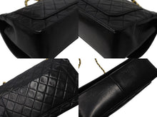 Load image into Gallery viewer, CHANEL シャネル マトラッセ Sフラップ Sチェーンショルダーバッグ 1番台 ココマーク ラムスキン ブラック ゴールド金具 美品 中古 4b003453