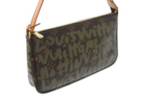 Load image into Gallery viewer, LOUIS VUITTON ルイヴィトン ポシェットアクセソワールモノグラムグラフィティ M92191 ハンドバッグ カーキ 美品 中古 4b003454
