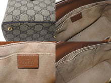 画像をギャラリービューアに読み込む, GUCCI グッチ 2WAYバッグ ハンドバッグ ショルダーバッグ GGスプリームキャンバス レザー ブラウン ベージュ 美品 中古 4b003455