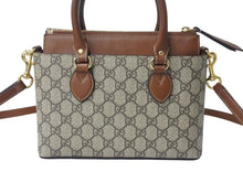 画像をギャラリービューアに読み込む, GUCCI グッチ 2WAYバッグ ハンドバッグ ショルダーバッグ GGスプリームキャンバス レザー ブラウン ベージュ 美品 中古 4b003455