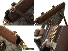 画像をギャラリービューアに読み込む, GUCCI グッチ 2WAYバッグ ハンドバッグ ショルダーバッグ GGスプリームキャンバス レザー ブラウン ベージュ 美品 中古 4b003455