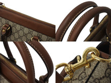 画像をギャラリービューアに読み込む, GUCCI グッチ 2WAYバッグ ハンドバッグ ショルダーバッグ GGスプリームキャンバス レザー ブラウン ベージュ 美品 中古 4b003455