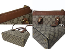 画像をギャラリービューアに読み込む, GUCCI グッチ 2WAYバッグ ハンドバッグ ショルダーバッグ GGスプリームキャンバス レザー ブラウン ベージュ 美品 中古 4b003455