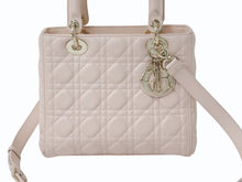 Load image into Gallery viewer, Christian Dior クリスチャンディオール LADY DIOR レディディオール ミディアムバッグ ラムスキン カナージュ 2WAY 美品 中古 4b003456