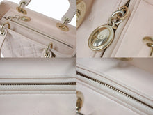 Load image into Gallery viewer, Christian Dior クリスチャンディオール LADY DIOR レディディオール ミディアムバッグ ラムスキン カナージュ 2WAY 美品 中古 4b003456