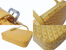 Load image into Gallery viewer, GOYARD ゴヤール ヨナ MM ハンドバッグ ヘリンボーン柄 イエロー ゴヤールディンキャンバス レザー シルバー金具 美品 中古 4b003457